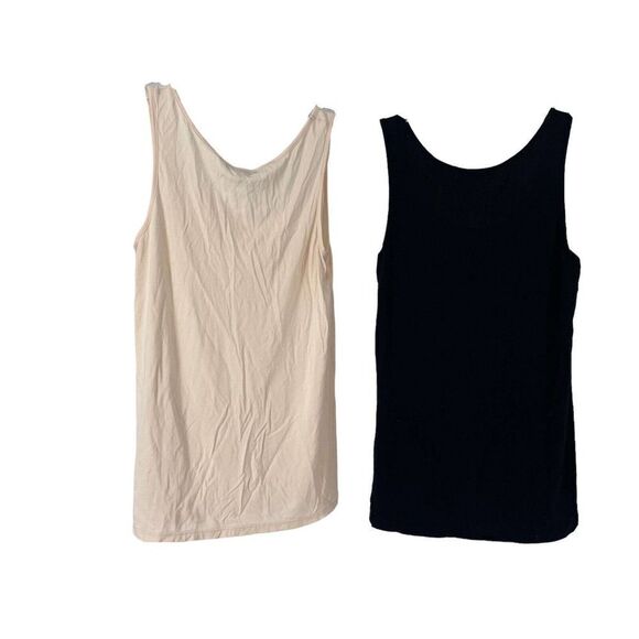 Leo & Ugo Tank Top Set Camisole Scoop Neck Size 1 US XS Blush Pink Black Set - Picture 2 of 5